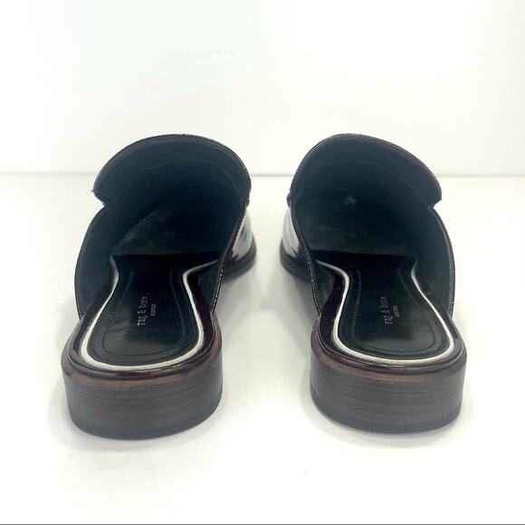 Rag & Bone Aslen Mule Loafer Clogs Size 7.5 Merlot Red Leather Low Heel New York - Picture 12 of 15